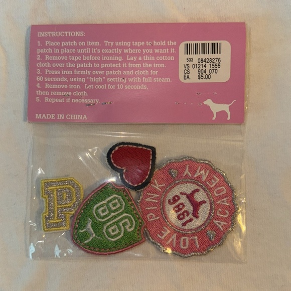 NWT Vintage VS Pink iron on panty patches. Set of 4 - Picture 2 of 2